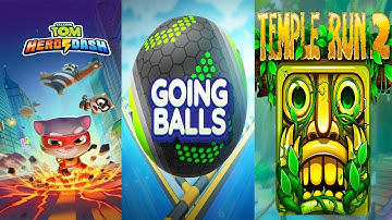 Talking Tom Hero Dash vs Going Ball vs Temple Run 2 - Lightning Fast Swipe Acrobatics! iOS, Android