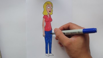 How to draw Beth from Rick & Morty