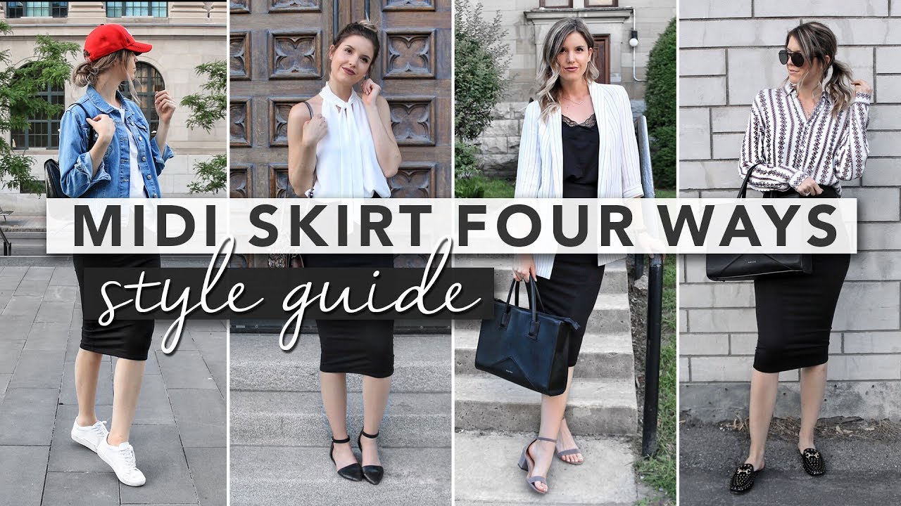 Style Guide: Midi Skirts Styled Four Ways | by Erin Elizabeth - YouTube