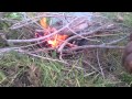 Fire starting with palm husk