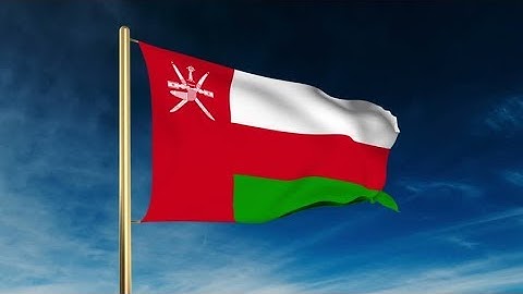 4K Oman flag slider style. Waving in the win with cloud background animation Stock video