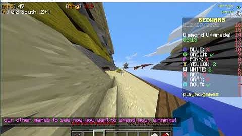 menschmaier hacking in blockdrop bedwars minecraft.