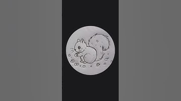 Squirrel drawing. cute squirrel. step by step tutorial. #drawing #art #shorts #viral #animals