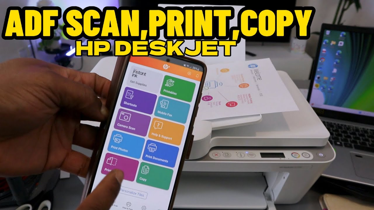 HP DESKJET 4100 Printer: How to Scan In ADF, Print and Copy Tutorial ...
