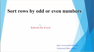 Famous How to sort rows by odd or even numbers in Excel? Wealth
