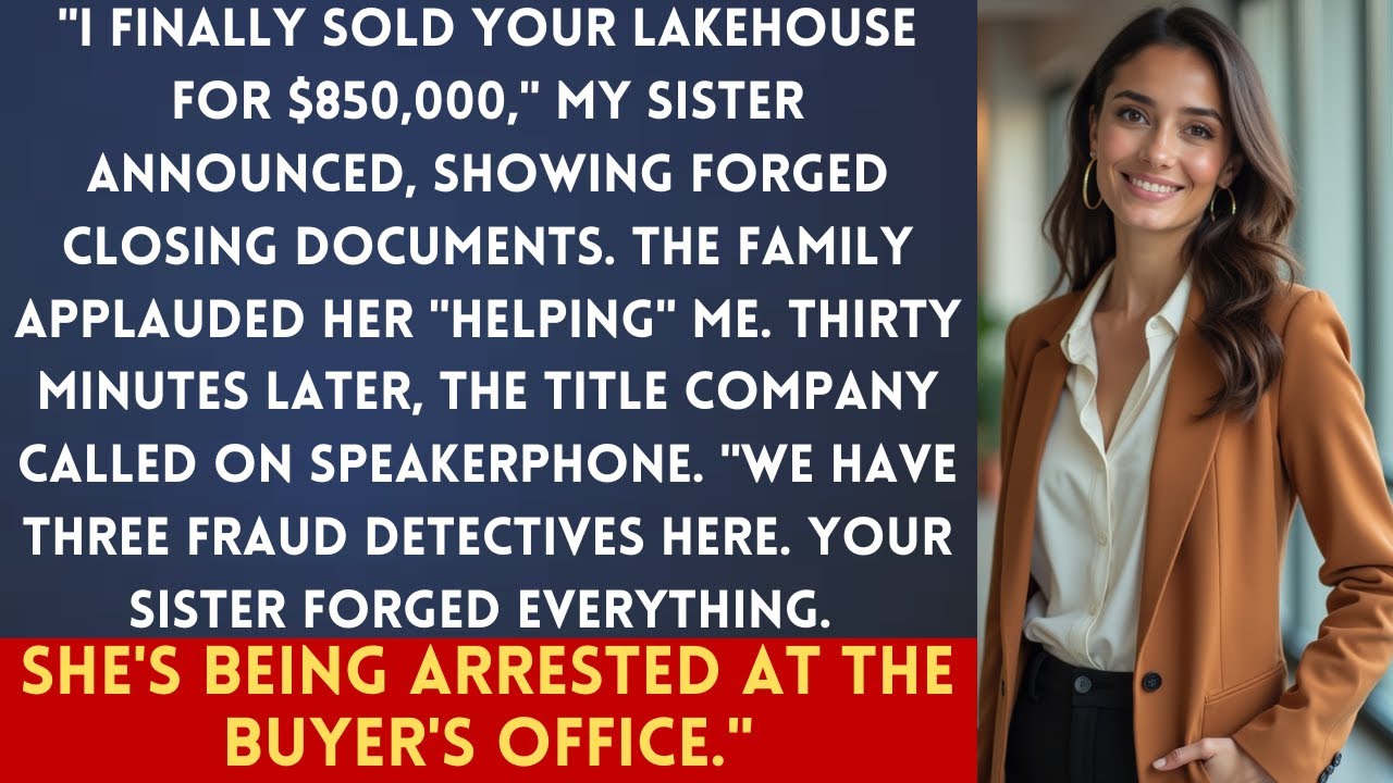 Sister Forged Documents To Sell My Lakehouse — Then The Title Company Called With 3 Detectives Prese