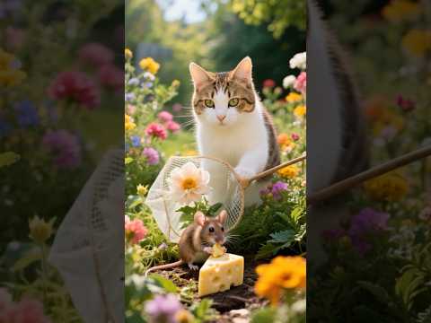 Shocking! 😱😱Garden net trap – Mouse stays free!やばすぎ！ガーデンネットトラップ、ネズミ逃げる！#shorts #trap #cat #funny