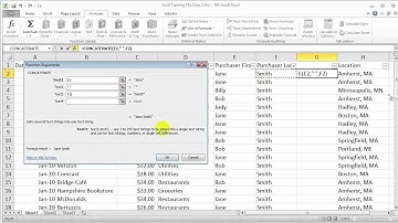 Excel 2010 for PC:  Concatenate Function