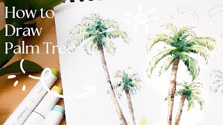How to Draw Palm Trees with Markers