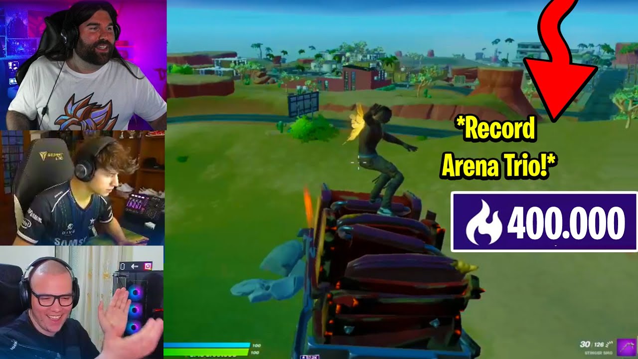 Plz/xiuder/efesto Vicini ai 400.000 Punti insieme in Arena (Record del Mondo) - fortnite