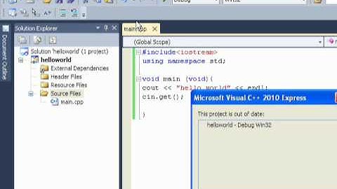 Hello World Tutorial Visual C++ 2010