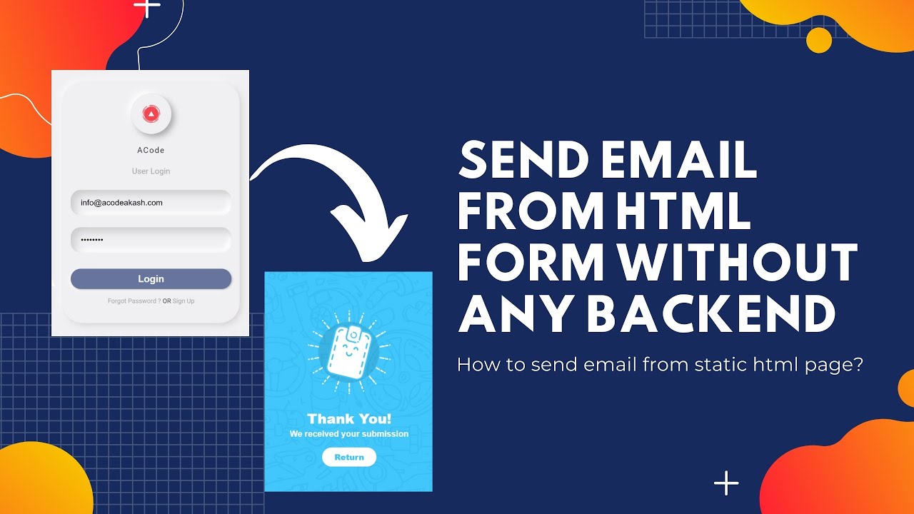 code html ส่ง email  New  Send email from HTML form without any backend | How to send an email from a static html page