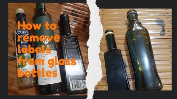 How to remove labels from glass bottles #howto #glassbottles #sticker #diy #reuse #recycle