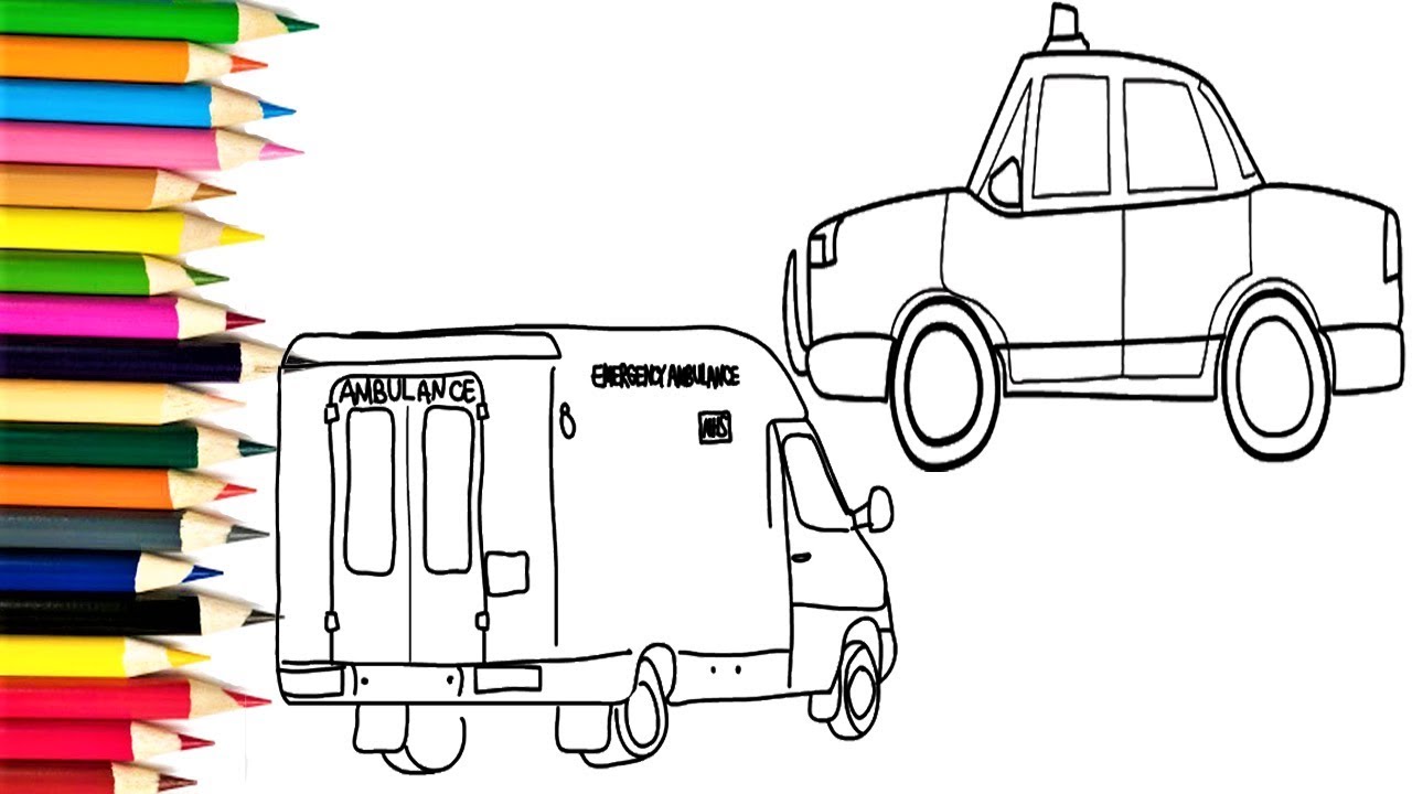 Rainbow car colouring pages