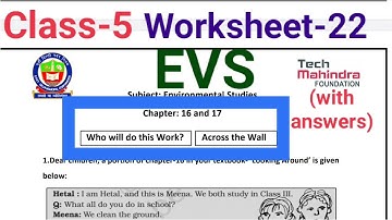 EDMC Class 5 Worksheet 22 EVS English medium solved Chapter who will do this work, across the wall