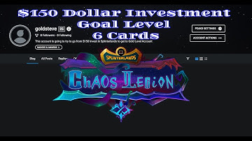 Splinterlands Series  "$150 Account to Gold EP 1"