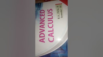 Bsc 3rd sem advance calculus exercise 3.1 examples