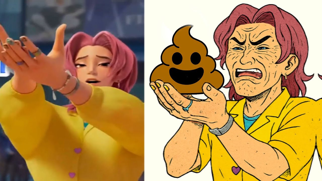 Huntrix & K-Pop Demon Hunters – Забавный рисунок-мем с газировкой 💥