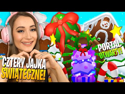ŚWIĄTECZNY PORTAL i 4 NOWE JAJKA w Roblox ... (Bubble Gum Simulator)