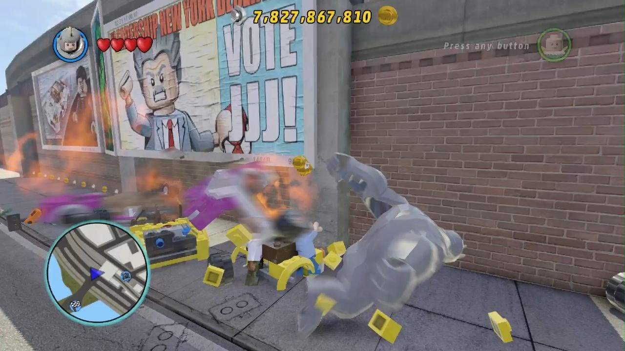 LEGO MARVEL Super Heroes rhino free roam gameplay