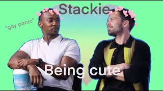 anthony mackie and sebastian stan being adorable for 6 and a half minutes