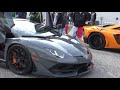 Gintani tuned Lamborghini aventador svj with aventador sv and 50th anniversary aventador