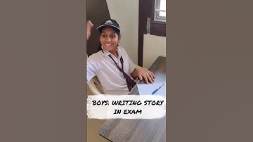 Girls Vs Boys while writing ✍️ story in exam😜 #shorts