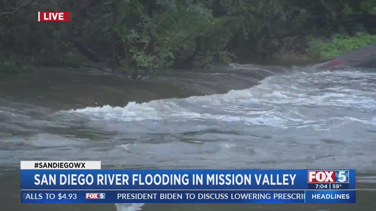 San Diego River flooding In Mission Valley YouTube