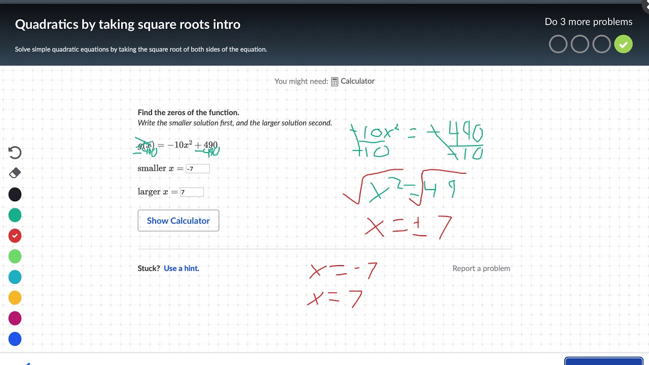 Quadratics by taking square root - YouTube