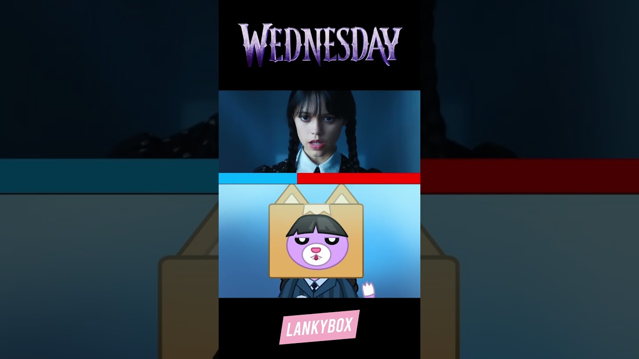 WEDNESDAY ADDAMS But It's LANKYBOX FOXY?! 😱🦇  #shorts