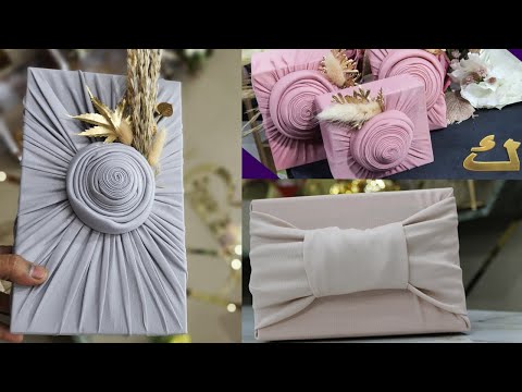 Gift wrapping. How to wrapping a gift with cloth. Gift wrap with