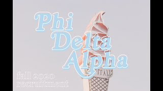 OU Phi Delta Alpha Fall Rush 2020 | Welcome to the Sweet Life