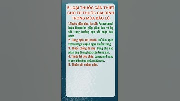 5 Loại Thuốc Cần Thiết Cho Tủ Thuốc Gia Đình Trong Mùa Bão Lũ