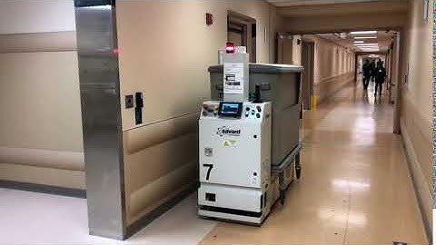 SAVANT Hospital AGV Running in People Hallway