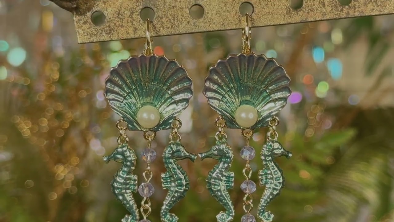 South Pacific Seahorse Dream Leverback Earrings (Goldtone) – Kirks