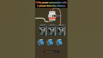 VFD ( variable frequency drive ) power Connection with Three phase Motor. #motor #vfd #electric