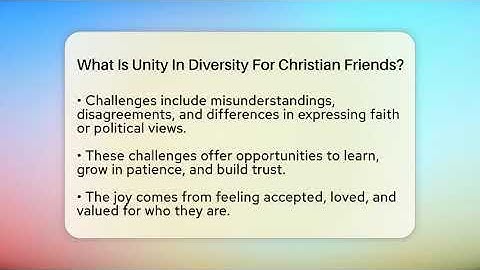 What Is Unity In Diversity For Christian Friends? - Christian Teen Faith