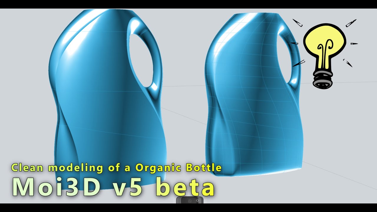 Clean modeling of a Organic Bottle | Moi3D v5 beta |