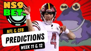 Week 12 College Football & Week 11 NFL Betting Predictions | NS9BETS