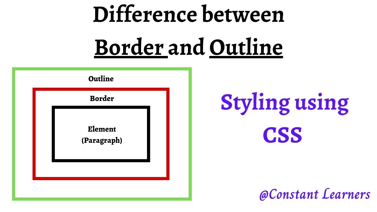 Difference Between border And outline Properties In CSS HTML 