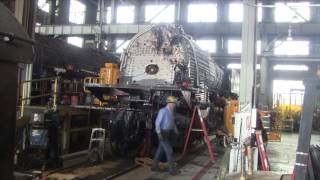 Union Pacific 844 in steam shop 2016 UPdate