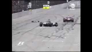 F1 2004 - USA - Crash Ralf Schumacher hits the wall at very high speed