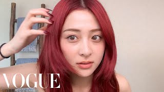 LE SSERAFIM’s HUH YUNJIN on Her Skin Care Routine & Eyelash Curling Trick | Beauty Secrets | Vogue screenshot 5