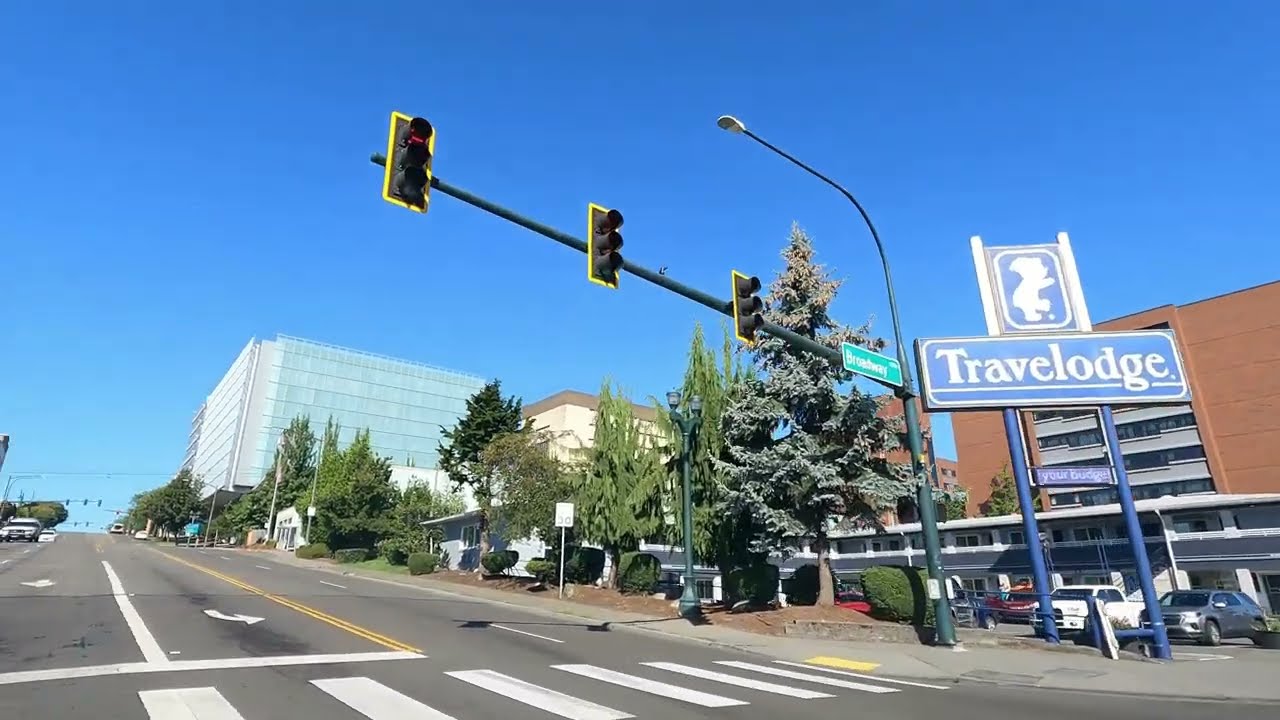 Everett City [WA USA] Car Drive Street View 5K HD Cinematic Gorgeous Blue Sky Day @MalluSeattle