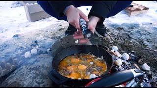 Scrambled eggs on a fire, recognized as the most delicious in the world! Save the recipe!