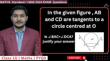 In the given figure , AB and CD are tangents to a circle centred at O Is ∠BAC=∠DCA? justify your ans