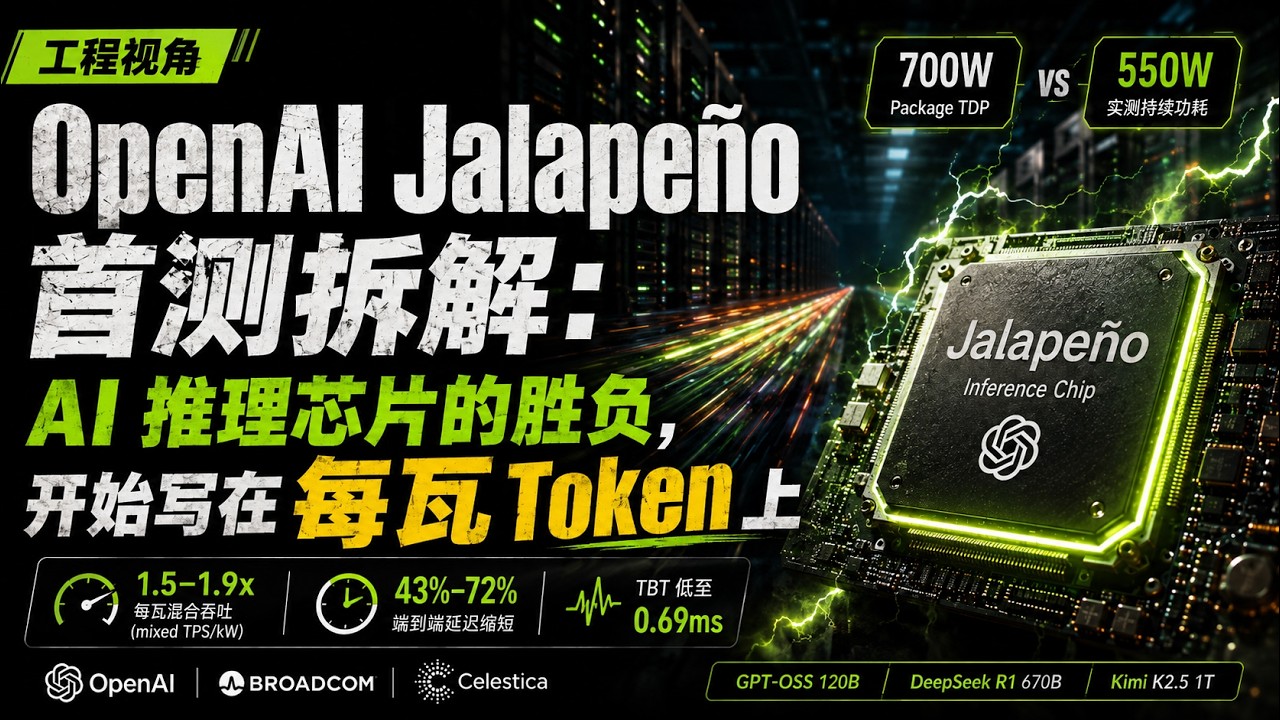 OpenAI Jalapeño 首测拆解：AI 推理芯片的胜负，开始写在每瓦Token 上