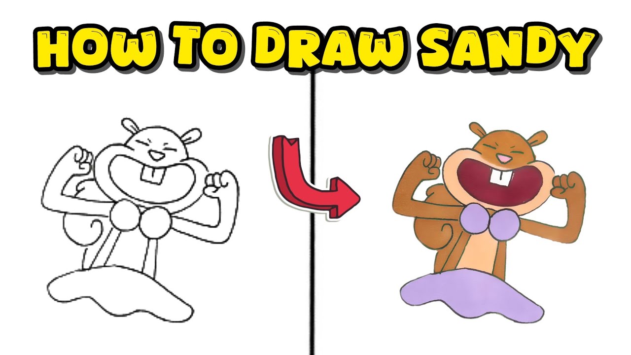 How To Draw Sandy Cheeks Step By Step