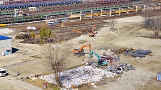 【大阪メトロ / 森之宮検車場に新駅】2023.2.17 検車場内にあった大きな建物の解体が3日間で終わる！ JAPAN / Osaka