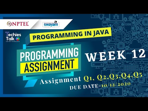 NPTEL Programming in Java Week 12 All Programming Assignment Solutions || August 2020 || Swayam